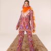 Shadows of Alhambra saf ipek desenli blazer pantolon luxury takım