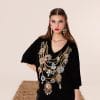 The Jewel Tshirt siyah bambu kumaş taş işlemeli luxury gömlek ön görünüm